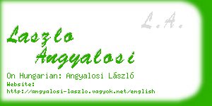 laszlo angyalosi business card